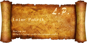 Leier Patrik névjegykártya